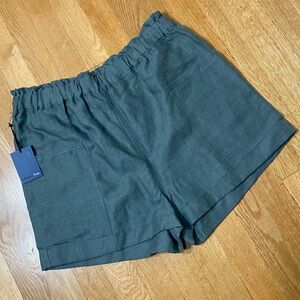 Wilfred Free Green Pull-on Linen Blend Elastic Shorts NWT L